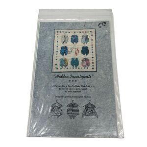 Hidden Investments Mini Quilt Pattern Vests‎ Fat Quarter Quilting 18.5"x 16.5"